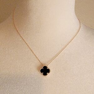 Adornia‎ Black Rose Gold Flower Necklace